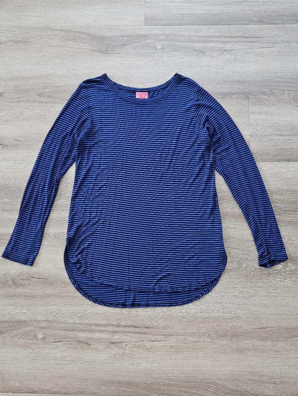 New Recruit Navy and Black Striped Long Sleeve Tee Size L